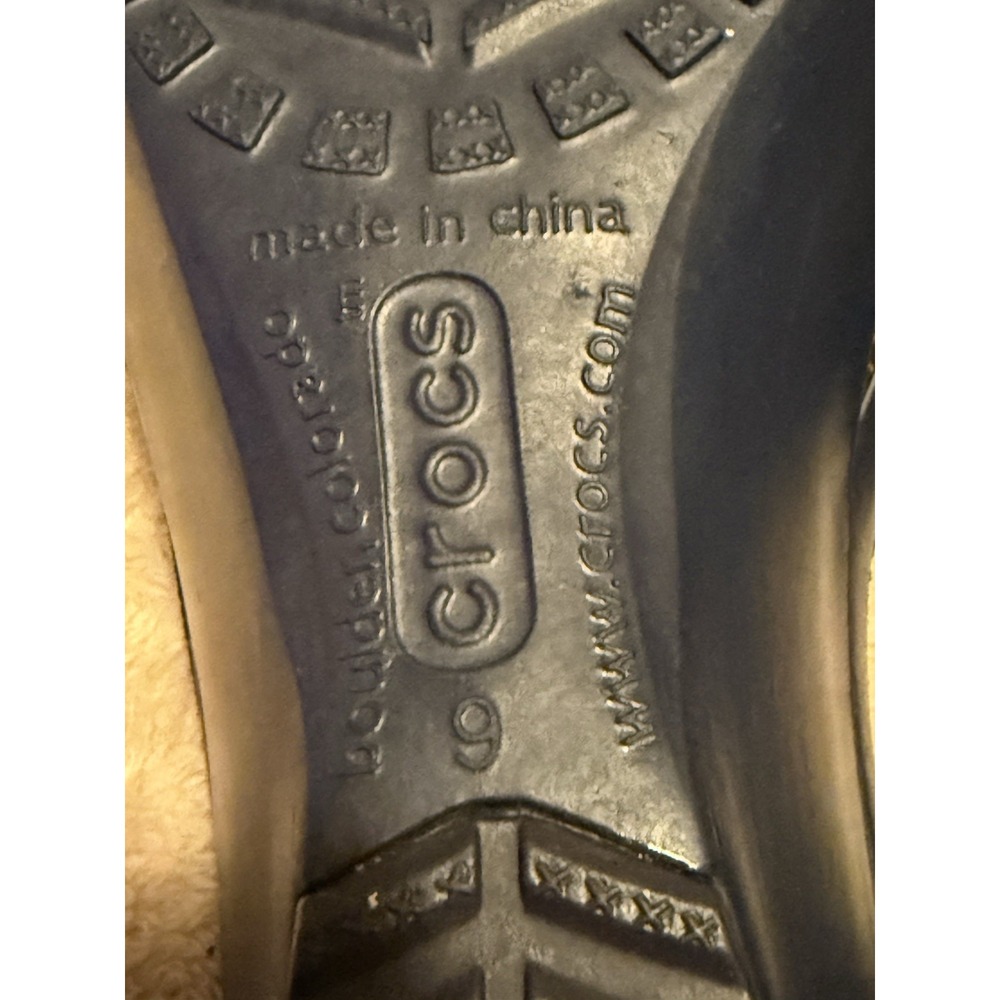 Crocs Women's Sately Wedge Heel Sandals Slides Navy Blue Shoes Size 9 Slip On - Picture 4 of 4